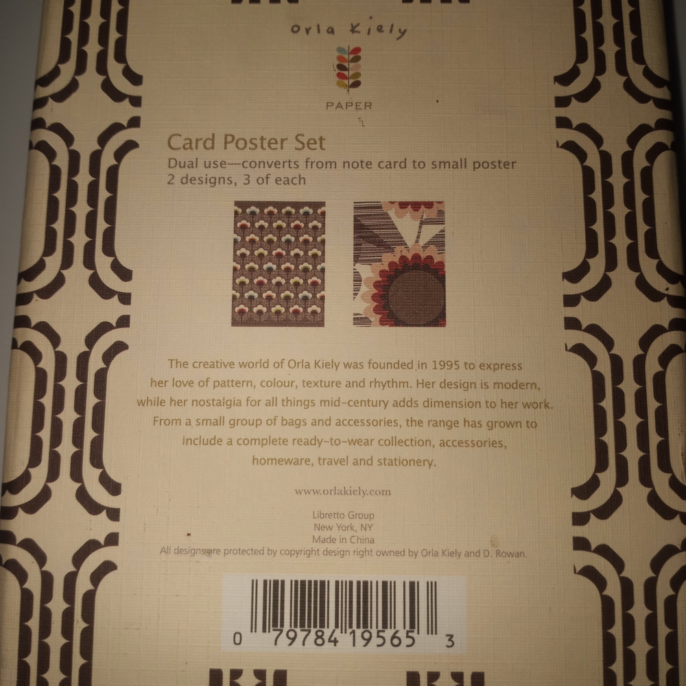 Orla Kiely Floral Notecard Poster Set NIB - Picture 2 of 4